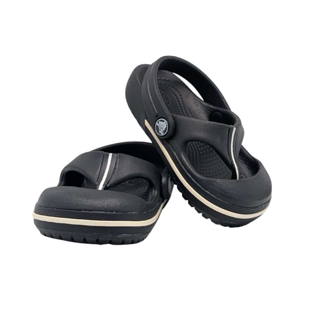 Crocs Crocband Black Cream Sandals Toddler 4/5
